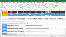Load image into Gallery viewer, Planilha de Cálculo para Fretes Fracionados Por KM Rodado em Excel 5.0